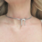 ELEONOR BOW ~ Collana choker Snake con fiocco in ACCIAIO INOSSIDABILE