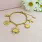 YOU'RE MY SUN - Bracciale con sole. orsetti, croci  pendenti charms ACCIAIO INOSSIDABILE