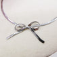 ELEONOR BOW ~ Collana choker Snake con fiocco in ACCIAIO INOSSIDABILE