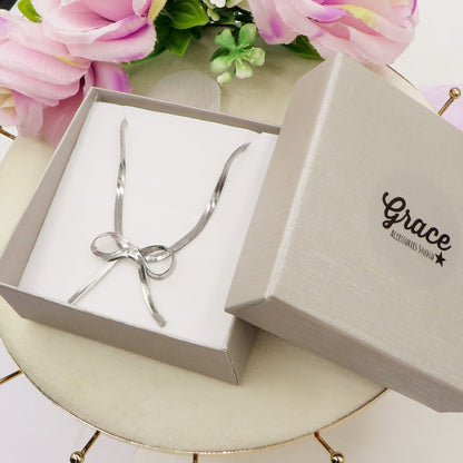 ELEONOR BOW ~ Collana choker Snake con fiocco in ACCIAIO INOSSIDABILE