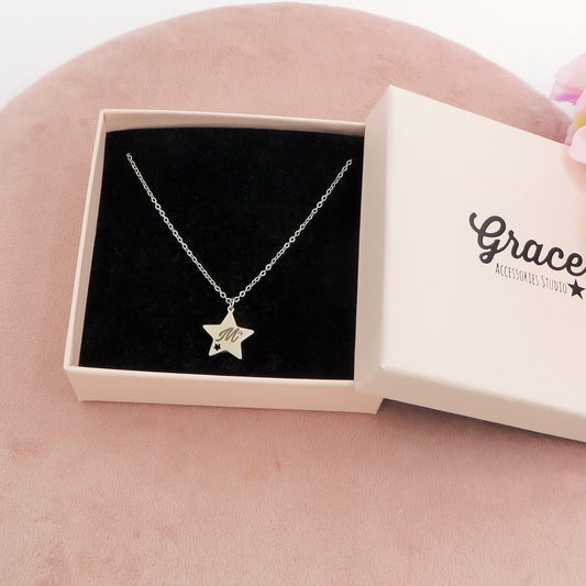 Collana Stellina  - PERSONALIZZAMI ~ Collana in acciaio inossidabile + INCISIONE PERSONALIZZATA