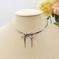ELEONOR BOW ~ Collana choker Snake con fiocco in ACCIAIO INOSSIDABILE
