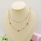 DAISY  double ~ ACCIAIO INOSSIDABILE ~ Collana doppia 2 in 1 con fiori e cristalli