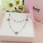 DAISY  double ~ ACCIAIO INOSSIDABILE ~ Collana doppia 2 in 1 con fiori e cristalli