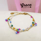 DAISY  Double ~ ACCIAIO INOSSIDABILE ~ Bracciale DOPPIO con fiori e cristalli
