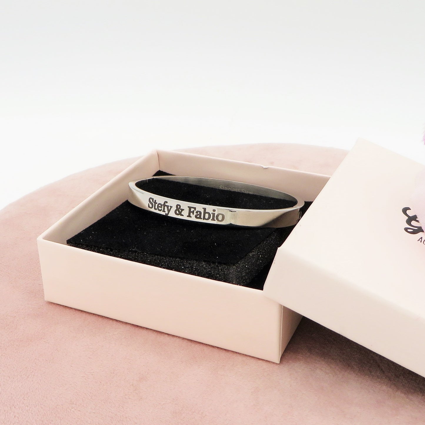 MANETTA OVALE - PERSONALIZZAMI ~ Bracciale in acciaio inossidabile + INCISIONE PERSONALIZZATA