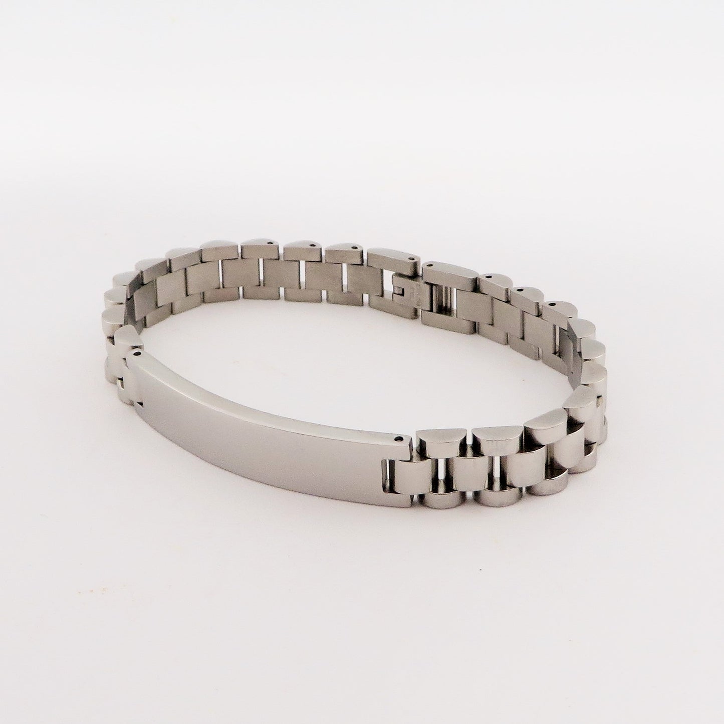 Bracciale uomo catena GROUMETTE 1cm con placca ACCIAIO