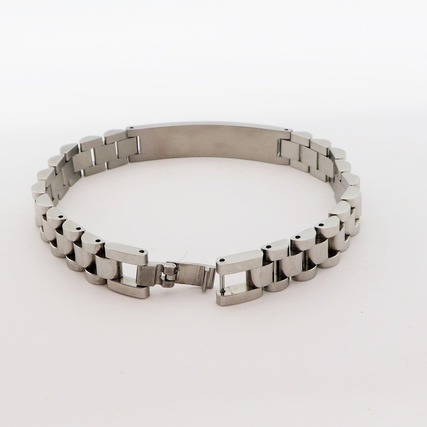 Bracciale uomo catena GROUMETTE 1cm con placca ACCIAIO