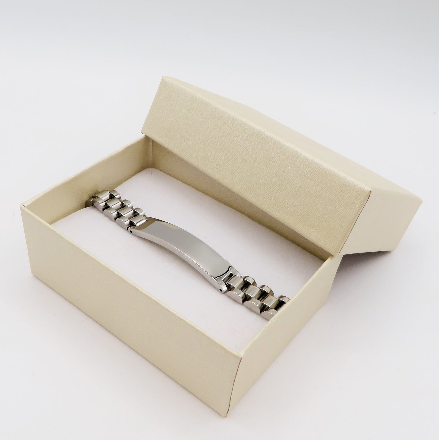 Bracciale uomo catena GROUMETTE 1cm con placca ACCIAIO