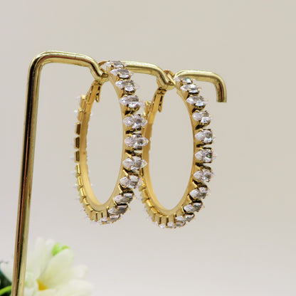 PIPER big hoops ~ ACCIAIO INOSSIDABILE - Paio Orecchini a Cerchio con cubic zirconia