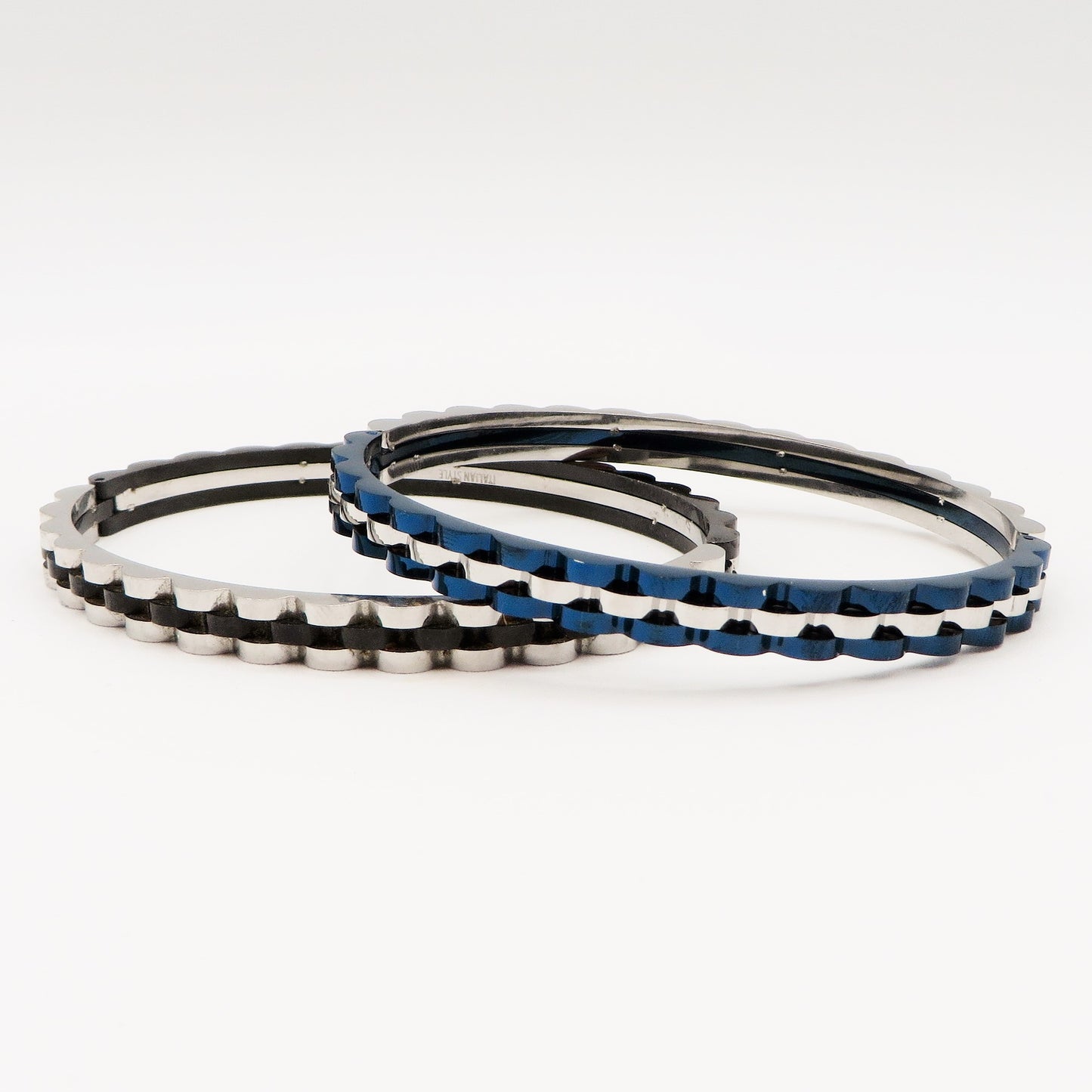 Bracciale uomo rigido  ACCIAIO INOSSIDABILE effetto ghiera cronografo