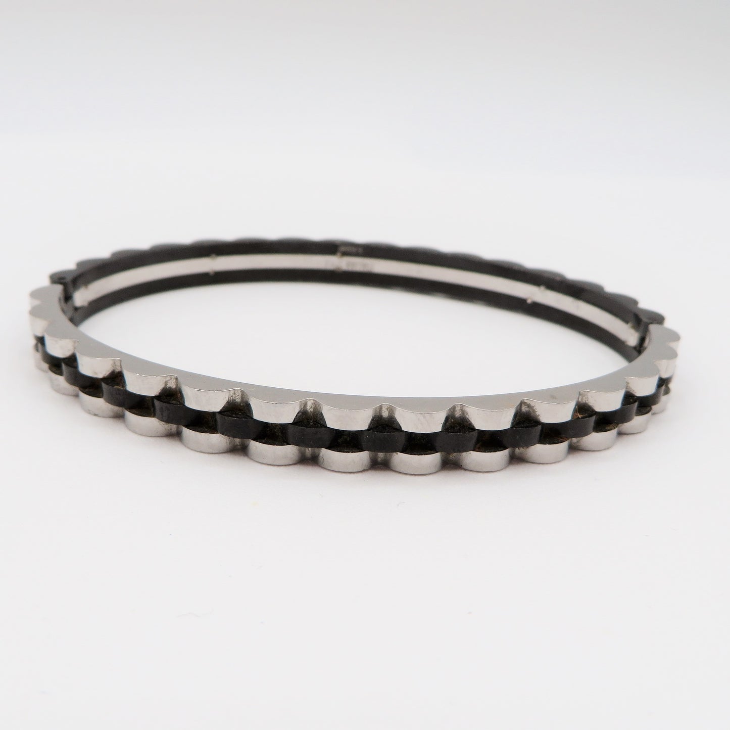Bracciale uomo rigido  ACCIAIO INOSSIDABILE effetto ghiera cronografo