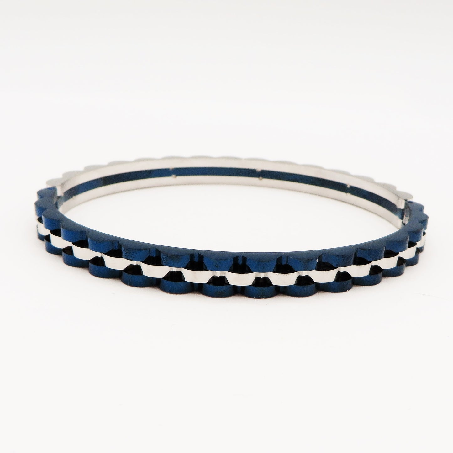Bracciale uomo rigido  ACCIAIO INOSSIDABILE effetto ghiera cronografo