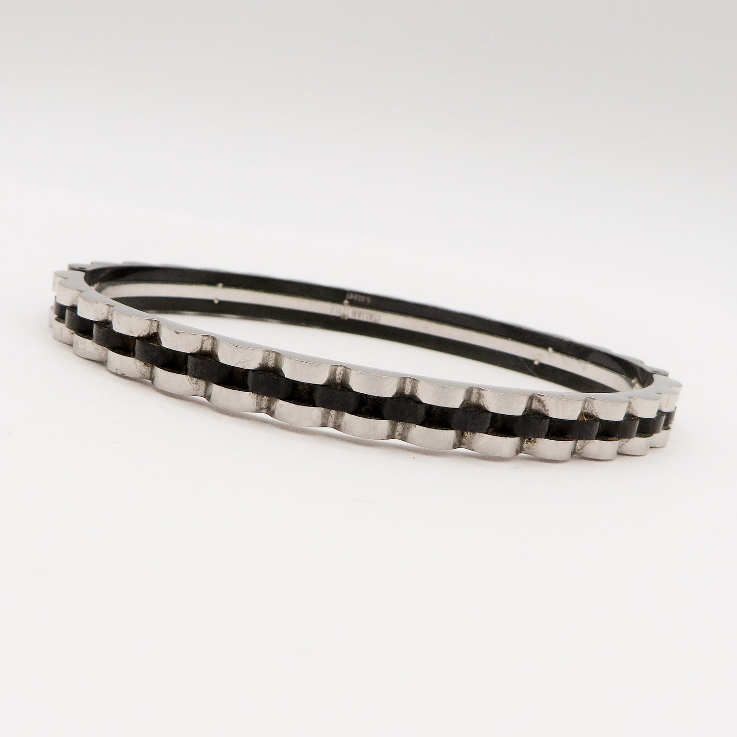 Bracciale uomo rigido  ACCIAIO INOSSIDABILE effetto ghiera cronografo