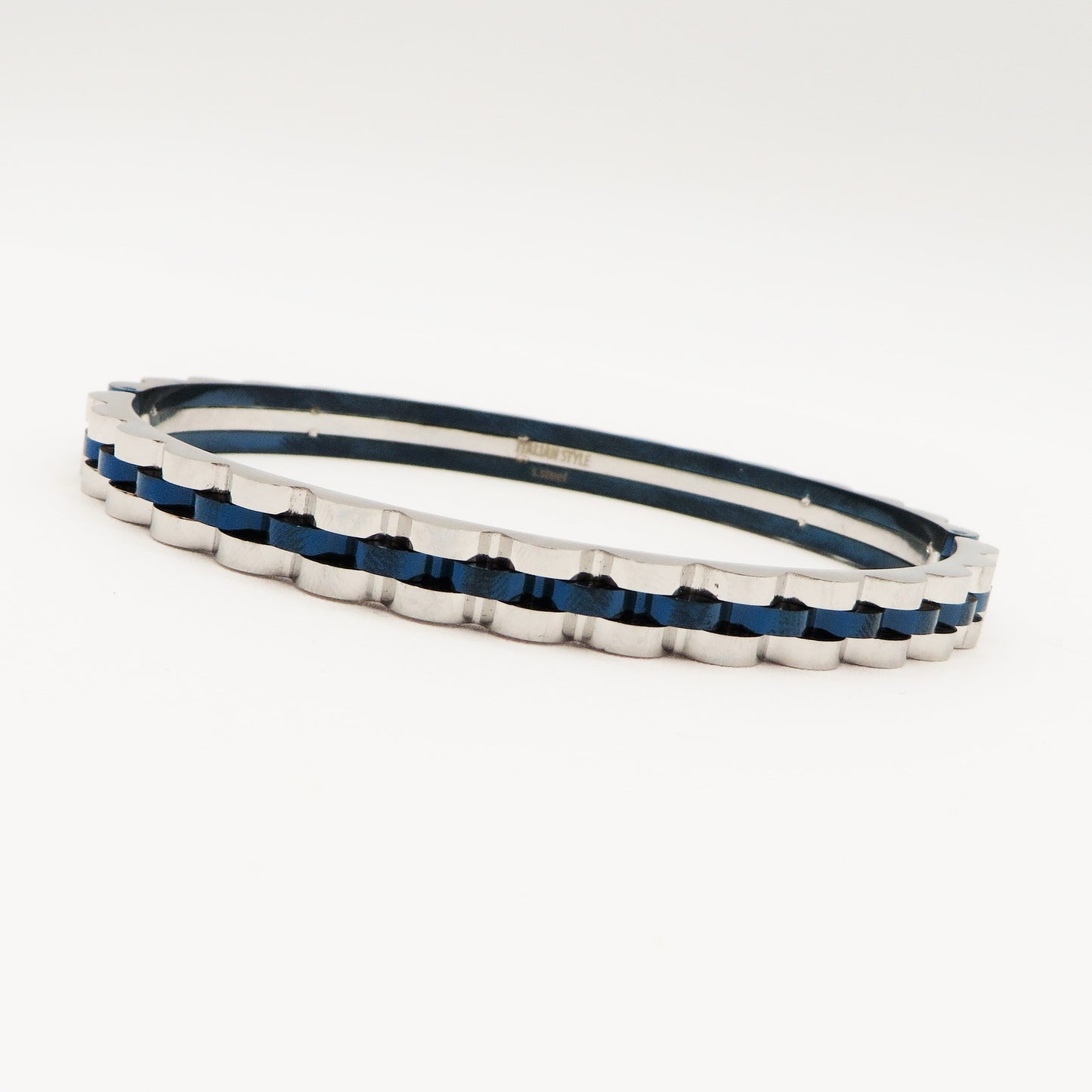 Bracciale uomo rigido  ACCIAIO INOSSIDABILE effetto ghiera cronografo