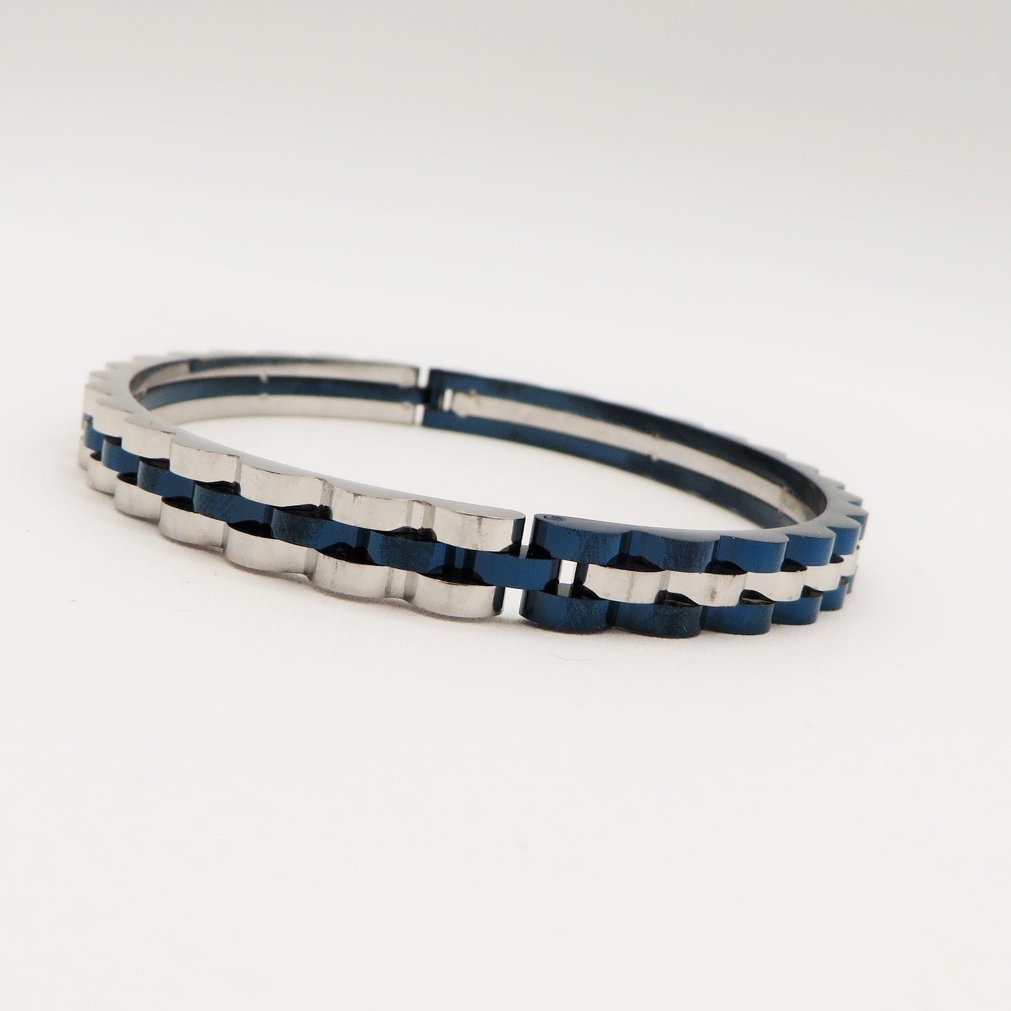 Bracciale uomo rigido  ACCIAIO INOSSIDABILE effetto ghiera cronografo
