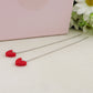 KIARA ~ Orecchini ARGENTO 925 filo pendente con cuore smaltato  - saliscendi