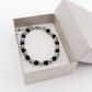 Bracciale uomo catena NODINI ACCIAIO INOSSIDABILE + perle black