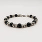 Bracciale uomo catena NODINI ACCIAIO INOSSIDABILE + perle black