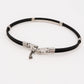 Bracciale uomo rigido  ACCIAIO INOSSIDABILE effetto funi black