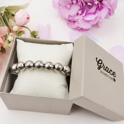 JOSIE Bracciale PALLINI 12mm ~ Bracciale UNISEX in ACCIAIO INOSSIDABILE