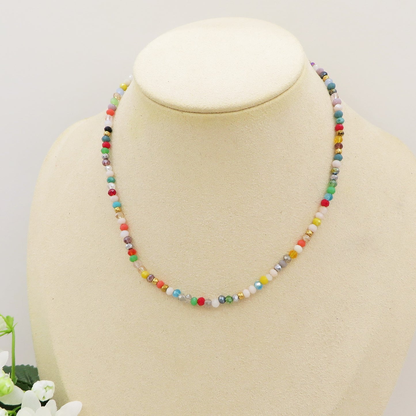 MAUI - Collana perline cristallo e ACCIAIO inossidabile colori brillanti