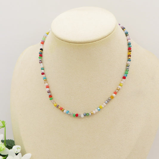 MAUI - Collana perline cristallo e ACCIAIO inossidabile colori brillanti