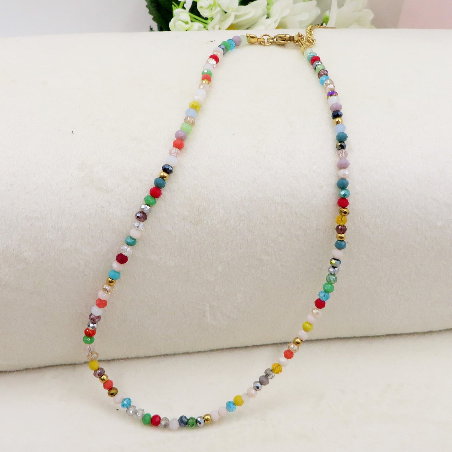 MAUI - Collana perline cristallo e ACCIAIO inossidabile colori brillanti