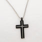 Collana pendente CROCE BLACK uomo ACCIAIO inossidabile