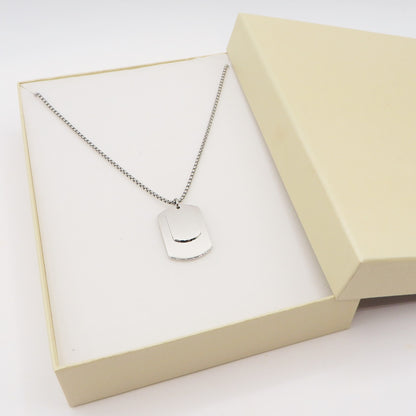 Collana pendente TARGHETTA MILITARE uomo ACCIAIO