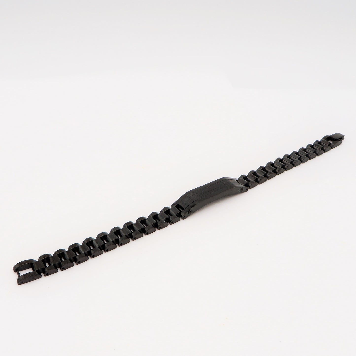 BRACCIALE uomo catena orologio Black ACCIAIO INOSSIDABILE