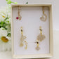 Crystal HEART Set - 6 Orecchini pendenti in cubic zirconia a forma di cuore