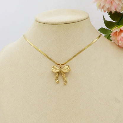 WALDORF large - ACCIAIO INOSSIDABILE - collana con pendente fiocco
