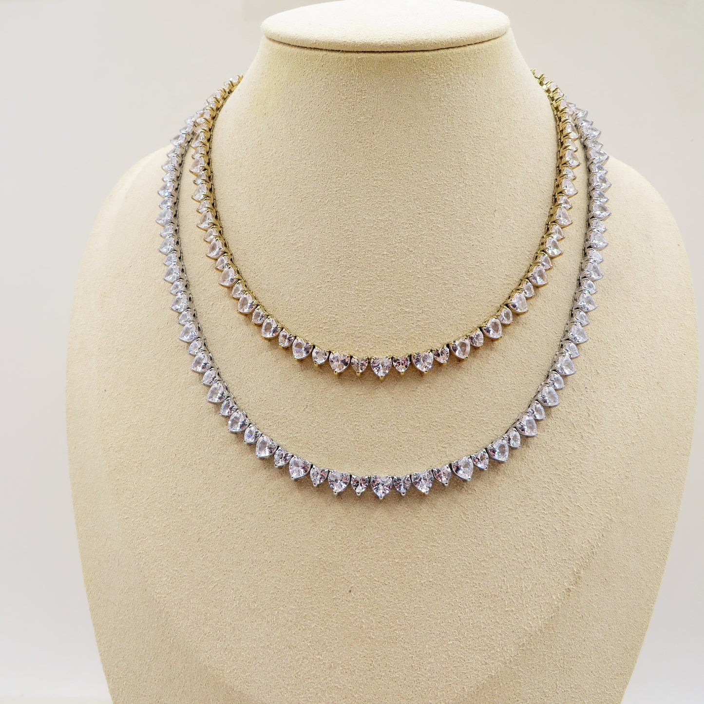 CHERIE "Choker" ACCIAIO INOSSIDABILE -  Collana collier in zirconi cubici a forma di cuore