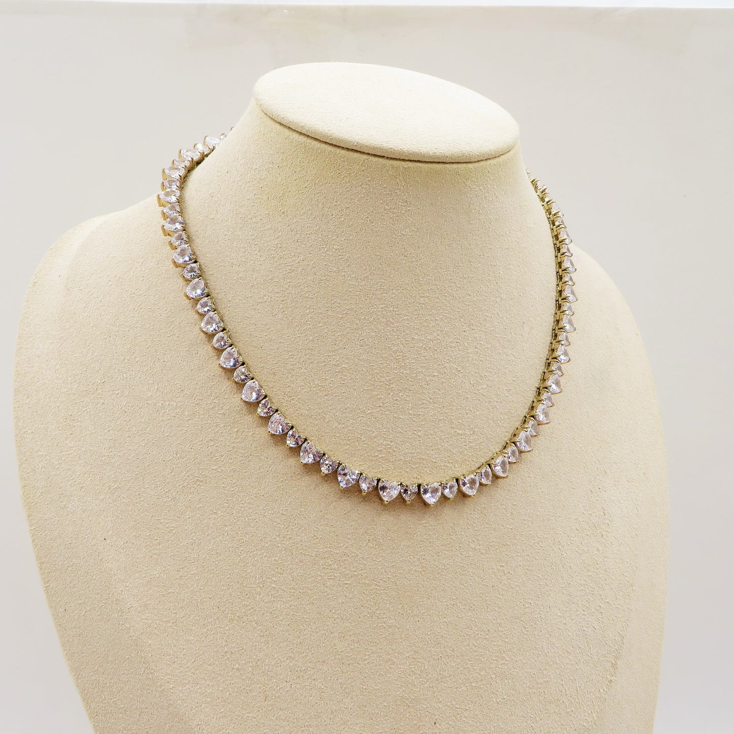 CHERIE "Choker" ACCIAIO INOSSIDABILE -  Collana collier in zirconi cubici a forma di cuore