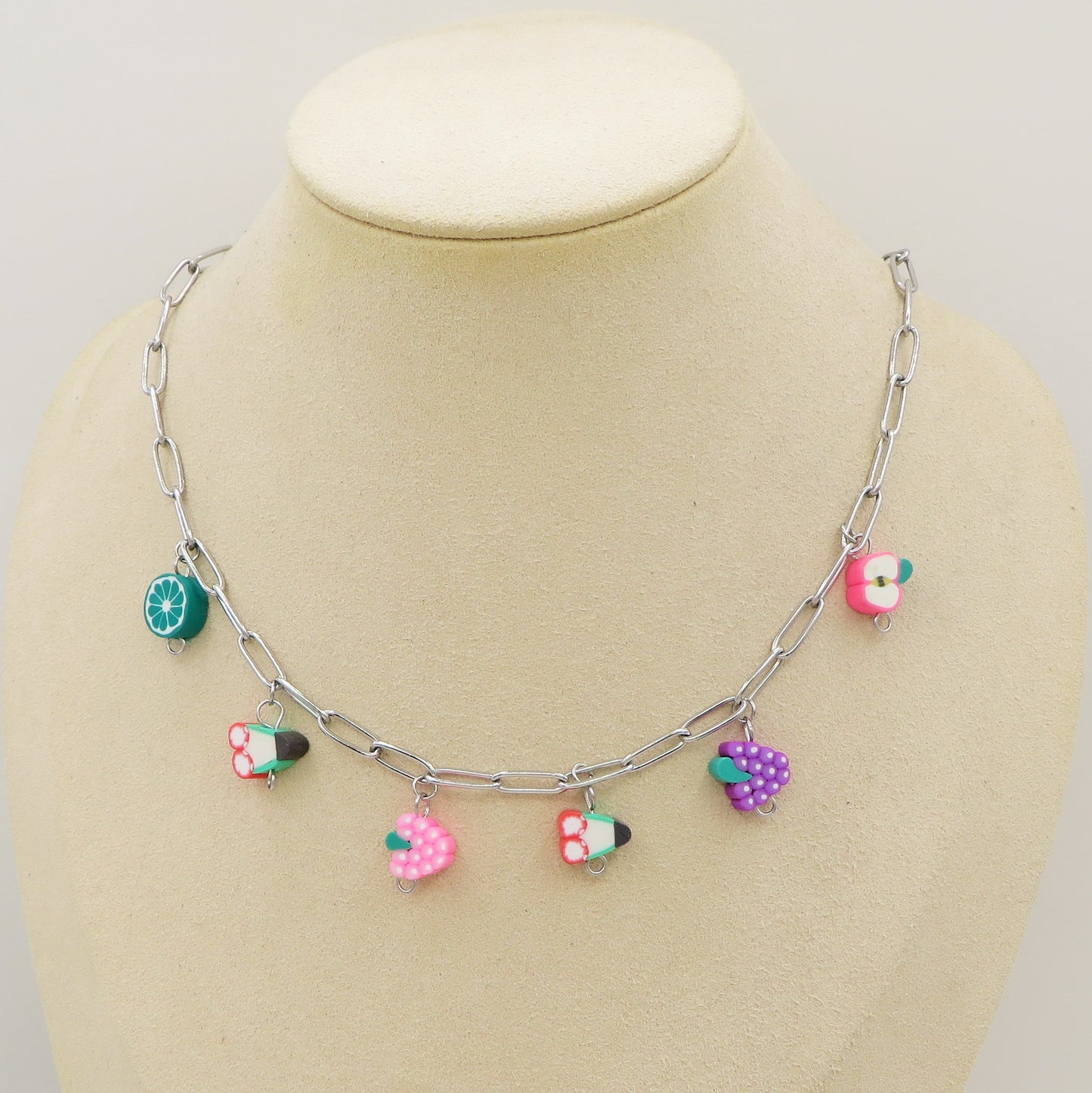 CUTE FRUITS - ACCIAIO inossidabile - Collana catena charms frutta