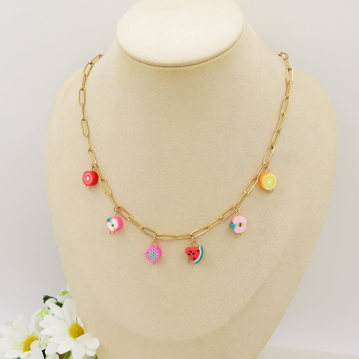 CUTE FRUITS - ACCIAIO inossidabile - Collana catena charms frutta