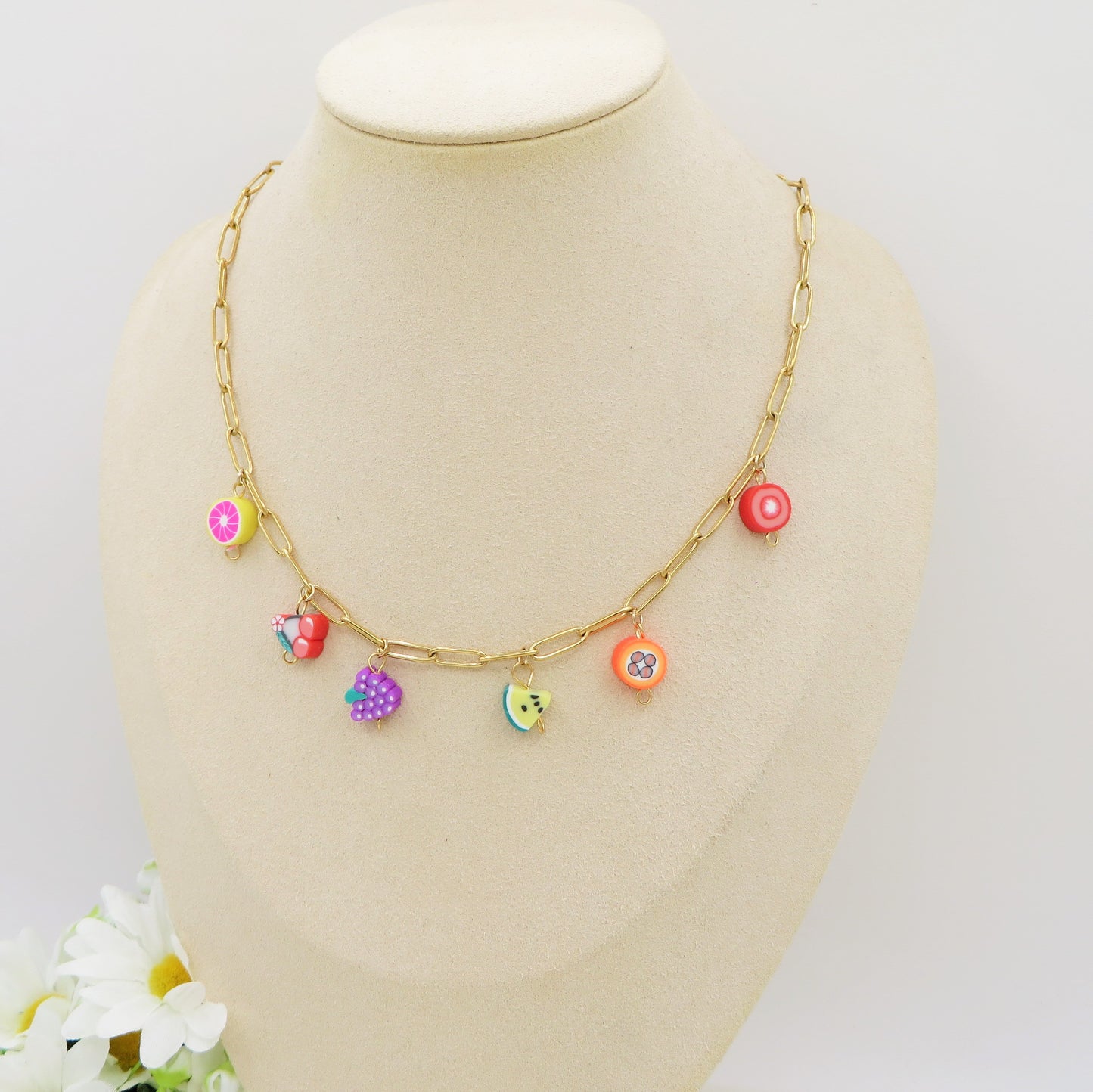 CUTE FRUITS - ACCIAIO inossidabile - Collana catena charms frutta