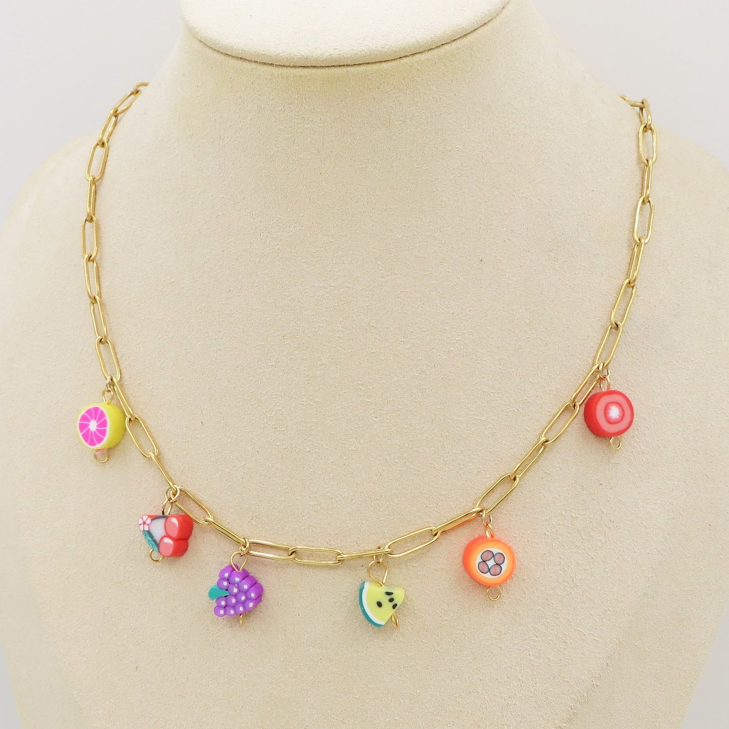 CUTE FRUITS - ACCIAIO inossidabile - Collana catena charms frutta