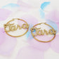 BRILLIANT big hoops - NOME PERSONALIZZATO Paio orecchini a cerchio in Acciaio Inossidabile