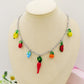 SUMMER IN ITALY - ACCIAIO inossidabile - Collana catena charms frutta estiva
