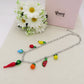 SUMMER IN ITALY - ACCIAIO inossidabile - Collana catena charms frutta estiva