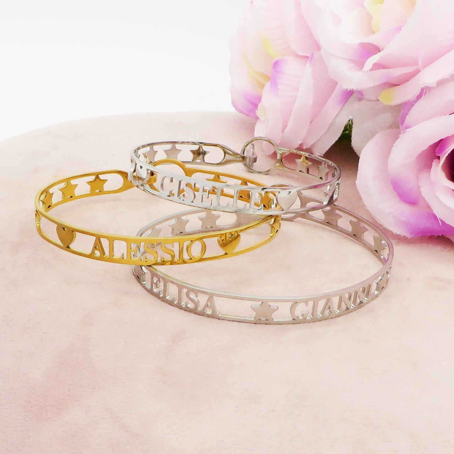 Bracciale MANETTA NOME PERSONALIZZATO in Acciaio Inossidabile