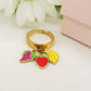 CUTE FRUITS ~ Anello regolabile in ACCIAIO INOSSIDABILE con pendenti frutta smaltata