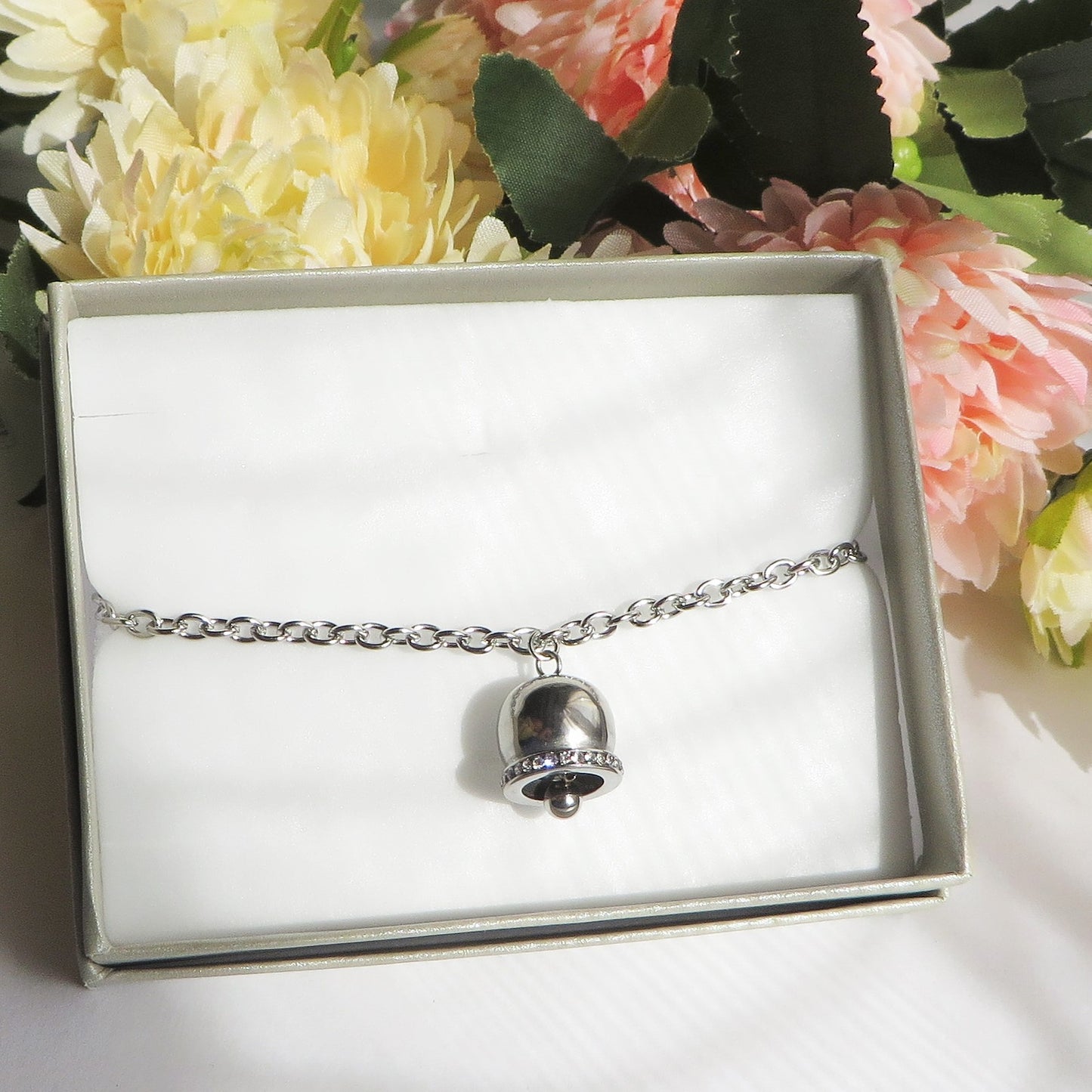 TINKERBELL ~ Bracciale ACCIAIO INOSSIDABILE con campanella zirconata