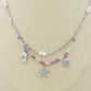 MADEIRA ~ Collana ACCIAIO INOSSIDABILE con perline e charms marini