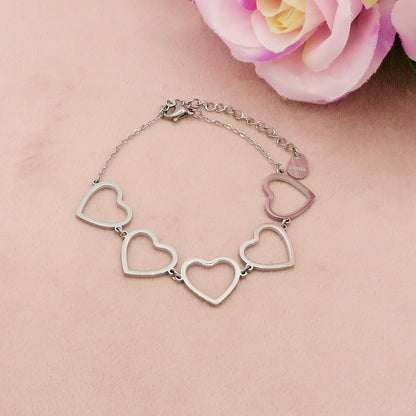 JOLIE multi hearts - Bracciale cuori in acciaio inossidabile
