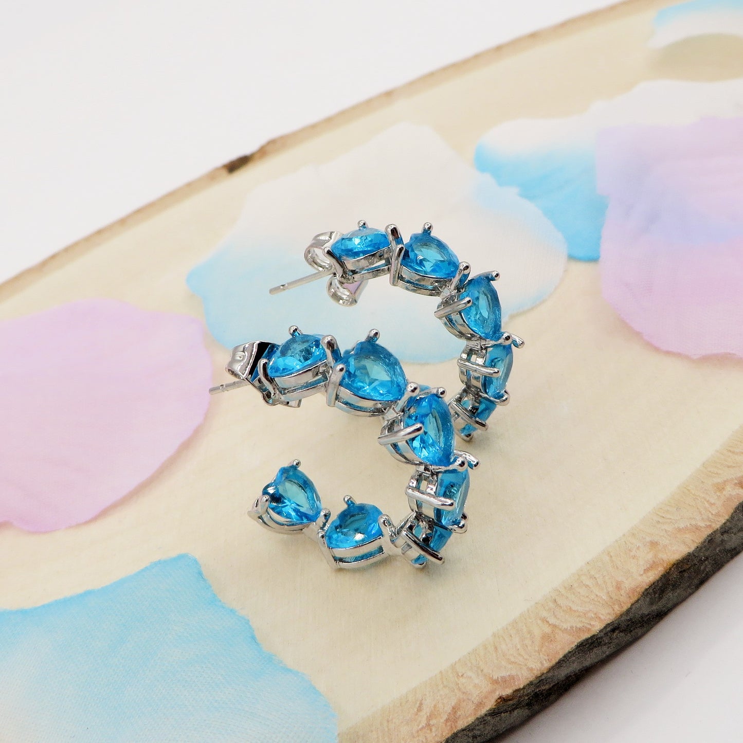CAMILLE - CHERIE COLLECTION - Orecchini a cerchio con cubic zirconia a forma di cuore