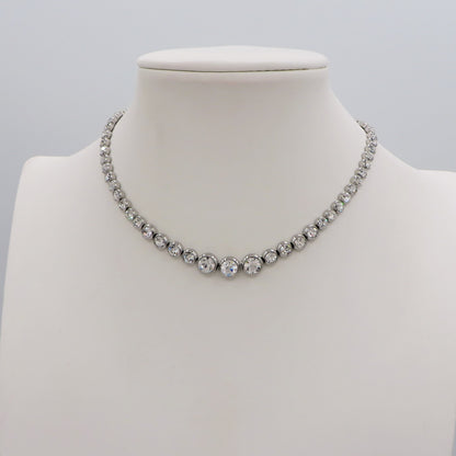 CINDY degradè ~ Girocollo choker in ACCIAIO INOSSIDABILE e cubic zirconia rotondi