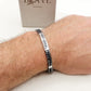 ARES Bracciale uomo  Targhetta con greche e cubetti in ematite -  ACCIAIO INOSSIDABILE